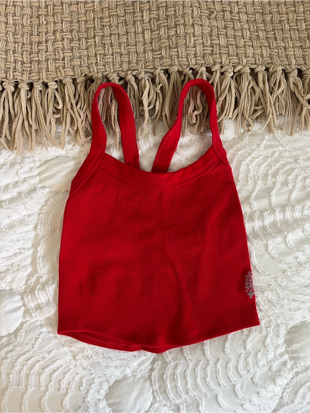 FP Movement by Free People Red Ribbed Racerback Tank